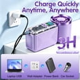 thumbnail image 4 of AWANFI Portable Handheld Fan for Kids Adults, Pocket Electric Personal Fan Rechargeable with LED Display High-Speed Mini Turbo Fan for Outdoor Home, Purple, 4 of 7