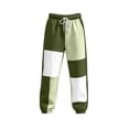 thumbnail image 4 of Inleife Women's Color Block Patchwork Jogger Sweatpants, High Waist Drawstring Cuffed Ankle Casual Long Pants with Side Pockets for Winter, 4 of 6