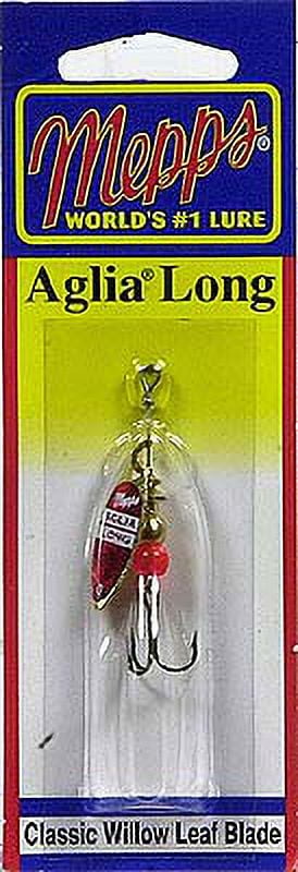 Mepps Aglia Long Plain Treble Inline Spinner, 1/8 oz, Green and Red