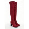 thumbnail image 2 of Women's Chunky Heel Over The Knee Boots with Side Zipper, 2 of 6