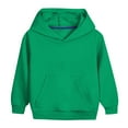 thumbnail image 2 of Riecok Kids Hoodies Sweatshirt Long Sleeves Round Neck Hooded Sweatshirts for Boys Girls Winter Casual Solid Color Toddler Pullover Sweatshirt with Pocket Green 9-10Years, 2 of 5