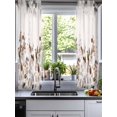 thumbnail image 2 of Brown Grey Leaves Sheer Curtains 45 Inch Length 2 Panels Set for Living Room/Bedroom, Summer Botanical Pastoral Birds Rustic Kitchen Curtains Grommet Semi-Sheer Curtains Window Treatments 42"x45"x2, 2 of 7