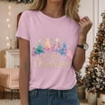 thumbnail image 2 of UngA Womens Christmas T Shirts Crew Neck Merry Christmas Holiday Graphic Tees Family Holiday Xmas Tee Gift Tops Christmas Shirt Women Pink,XXXL, 2 of 6