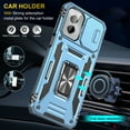thumbnail image 4 of Motorola Moto G Power 5G 2024 Case with Lens Protection,Ring Holder Cover with Camera Cover & Kickstand Military Grade Shockproof Heavy Duty Protective Support Magnetic Car Mount Holder,Lightblue, 4 of 7