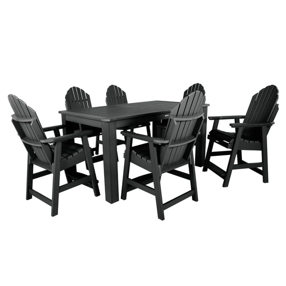 Highwood 7-pc Hamilton Dining Set - 42" x 72" Rectangle Table, Counter Height, Outdoor, Eco-friendly, Synthetic Wood