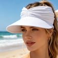 thumbnail image 5 of Homellea Women's UPF 50+ UV Protection Sun Visor Hat,Wide Brim UV Protection and Waterproof Hat, Lightweight Foldable Ponytail Beach Cap for Golf Hiking, 5 of 8