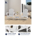 thumbnail image 5 of KINGYES HDPE Adirondack Chair Set of 4, All-Weather Outdoor Fire Pit Chairs for Patio Deck Lawn, White, 5 of 8