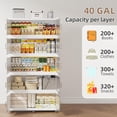 thumbnail image 5 of Collapsible Stackable 250Gal Storage Bins with Lids & Magnetic Doors, 5-Pack Folding Plastic Storage Cabinet for Closet Organization, White, 5 of 7