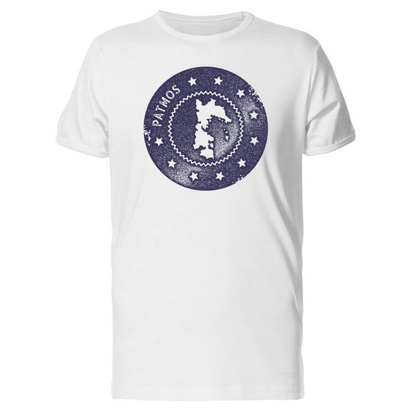 Patmos Cool Grunge Map Tee Men's -Image by Shutterstock