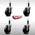 thumbnail image 2 of 4 Inch SS Phenolic Swivel 1 Inch Expanding Stem Caster Set with Brake SCC, 2 of 2