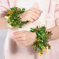 thumbnail image 4 of Unique Bargains 2 Pcs Cheerleader Poms Poms Wrist Flower Star Cheerleading Practice Poms Green Gold Tone, 4 of 5