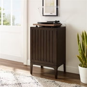 Asher Record Storage Stand Dark Brown