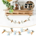 thumbnail image 2 of Easter Bunny Carrot Garland - Bunny Carrot Wooden Bead Cloth Twine for Indoor Outdoor Farmhouse Home Decor, 2 of 5