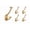 Gold, variant on KHTUMEWARE 5 Pack Oil Rubbed Bronze Hooks Decorative Heavy Duty Solid Large Coat Hooks for Towel Hanging Coats Robe Wall Mounted Towel Bags Door Back Bathroom Wall Hook.
