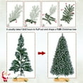 thumbnail image 6 of Yaheetech 7.5ft Pre-lit Frosted Artificial Christmas Tree with Stand, Green, 6 of 8