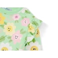 thumbnail image 4 of Cooltree Crewneck Sweatshirt for Girls - Colorful Flowers Long Sleeve Pullover Ruffle Trim Tops Size 6, 4 of 7