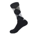 thumbnail image 2 of Calcetines de algodón para hombre de gran tamaño con diseño de rombos clásicos de otoño e invierno, de estilo británico, de color liso, 2 of 5