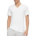 thumbnail image 2 of Calvin Klein Men's 3 Pack Slim Fit Cotton V Neck T-Shirt White Size X-Large, 2 of 6