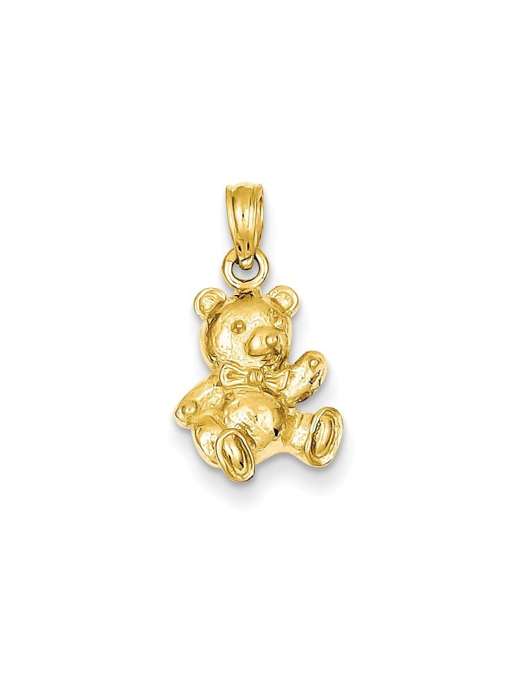 Details about   14K Real Solid Yellow Gold Baby Bear Pendant For Baby Girls 