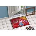 thumbnail image 2 of Big Red Cat at the fishbowl Door Mat Doormat, 2 of 4