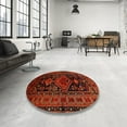 thumbnail image 4 of Ahgly Company Machine Washable Indoor Square Traditional Tomato Red Area Rugs, 4' Square, 4 of 7