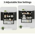 thumbnail image 5 of FJTFORME Wall Mounted Bathroom Cabinet, Black Wood Storage Unit with Doors & Shelf, Hanging Organizer for Bathroom Wall, 5 of 7