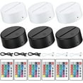 thumbnail image 1 of SHAR 6 Pcs (White, Black, Small) 16 Colors LED Night Lamp Base LED Light Display Base with Remote and USB Cable, Acrylic Christmas Light Lamp Base for Restaurant Room Store, 1 of 5