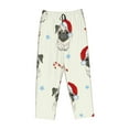 thumbnail image 4 of Disketp Christmas Pug Dog Print Women'S Comfy Pajama Pants Casual Drawstring Palazzo Lounge Wide Leg Pants, 4 of 9