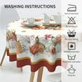 thumbnail image 3 of Pumpkin Fall Tablecloth Round 60 Inch Thanksgiving Tablecloth Waterproof Sunflowers Maple Leaf Autumn Table Cover Cloths Washable Polyester Tabletop Runner for Kitchen Party Picnic Dining Decor, 3 of 6