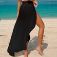 thumbnail image 4 of Qingpeng Women's Beach Sarong Side Split Midi Skirts Beachwear Summer Fashion High Waist Casual Swimsuit Coverup Sundress, 4 of 8