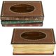 thumbnail image 4 of Caja de pañuelos, forma europea, caja de madera para pañuelos, dispensador de servilletas de papel, caja de almacenamiento, artículos decorativos, madera 25,5 x 14,5 x 10 cm (marrón), 4 of 4