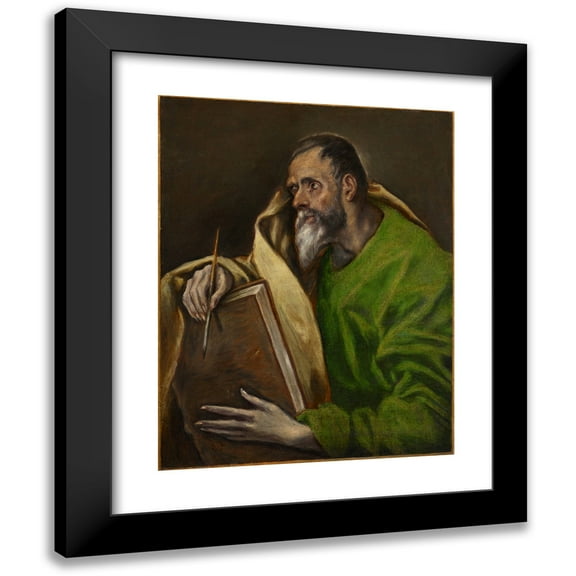 El Greco (Domenikos Theotokopoulos) 12x14 Black Modern Framed Museum Art Print Titled - St. Luke (1610-1614)