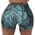thumbnail image 2 of Fotbe Blue Color Cactus Shorts Sin Costuras – Shorts Deportivos de Cintura Alta para Mujer, Elásticos para Gimnasio, Yoga, Running o Ciclismo-Small, 2 of 8
