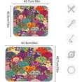 thumbnail image 3 of FREEAMG Japanese Patterns Classical Flower Dish Drying Mat for Kitchen Counter,Super Quick Absorbent Composite Sponge Dish Drying Pad,Heat Resistant Non-Slip Rack Tableware Mat, 18"x 24", 3 of 7