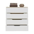 thumbnail image 3 of Atlin Designs Modern 4-Drawer Wood Bedroom Dresser in White/Light Oak, 3 of 7