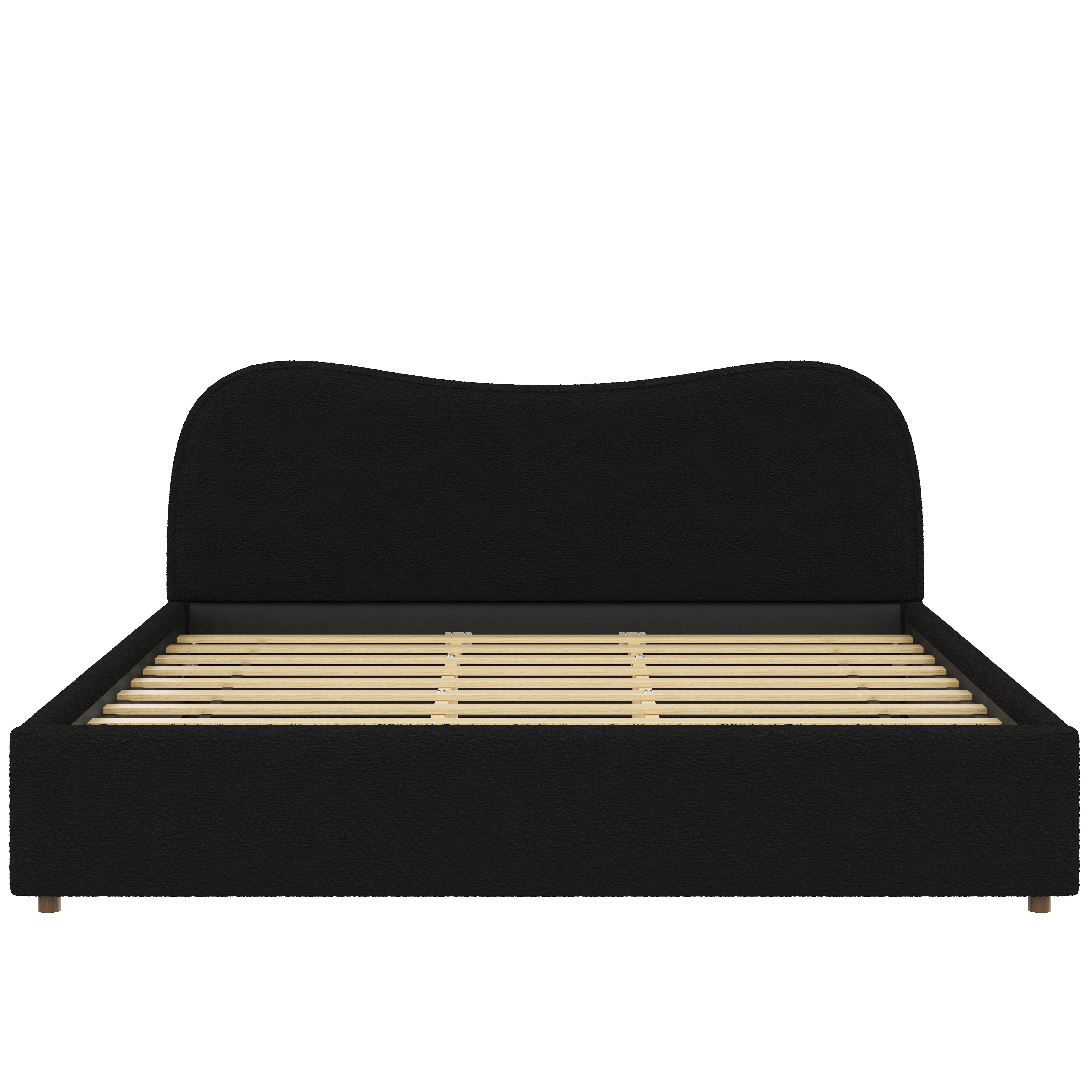 Euroco Upholstery King Size Platform Bed, Black