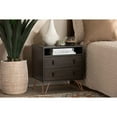 thumbnail image 5 of Glover Modern and Contemporary Dark Brown Finished Wood Metal 2-Drawer Nightstand, 5 of 5