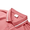 thumbnail image 4 of Adult Men Polo Shirt Short Sleeve Button Polo Tees Basic Pink Mens Clothes, 4 of 8