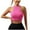 Hot Pink, variant on Women Summer Sleeveless Crop Tops High Neck Ribbed Knit Tank Tight Fitted Casual Workout Fashion Top, Beige L