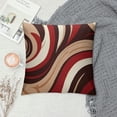 thumbnail image 2 of COMIO Red Brown Spiral Throw Pillow Cover Modern Simple Abstract Stripes Swirls Pillow Case for Kids Teens Adults Simple Geometric Circles Decor Cushion Cover for Couch Office, 2 of 5
