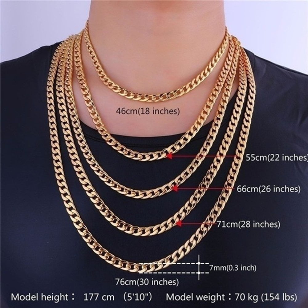 Chaîne Gourmette Cubaine En Or Jaune 18 Carats (750‰) - Longueur 50 Cm - Neuf Avec étiquettes