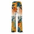 thumbnail image 4 of Women's Casual Pants Women'S Boho Wide Leg Palazzo Pants Womens Cotton Casual Loose Pants Comfy Work Pants With Long Casual Wide Leg,Orange Women's Casual Pants S, 4 of 5