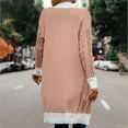 thumbnail image 5 of VISALY Long Cardigans Cardigan with Pockets Women's Fall Cable Knit Cardigan Sweaters Casual Long Sleeve Open Front Loose Outerwear Coats Chunky Cardigan Sweaters Plus Size Cardigan Lightweight Pink M, 5 of 5