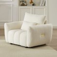 thumbnail image 2 of 39.7'' Teddy Cloud Sofa Couch,  Comfy Deep Seat Modern Lounge Chair, Upholstered 1-Seater Couch, Oversized Loveseat for Living Room Apartment Office, Beige, 2 of 7