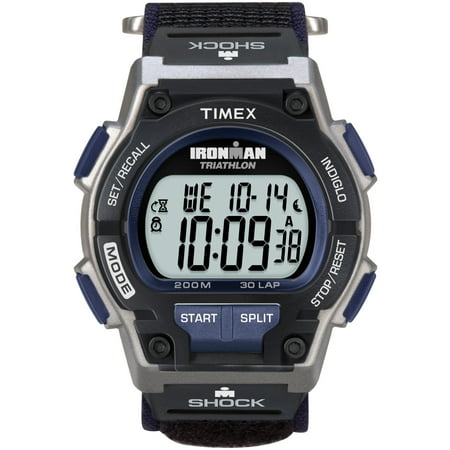 TIMEX Men's IRONMAN Endure 30 Shock 42mm Watch – Black & Silver-Tone Case with Black Fast Wrap Strap