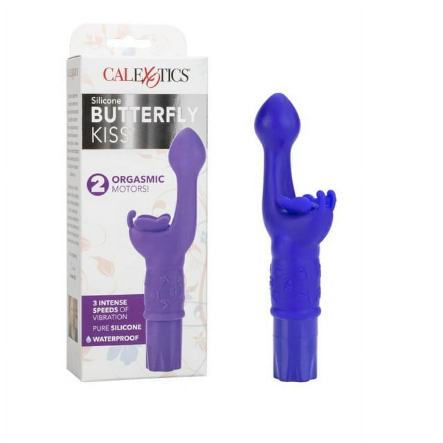 CalExotics Silicone Butterfly Kiss G-Spot Vibrator, Purple