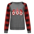 thumbnail image 3 of FASHOFT Womens Valentines Day Sweatshirt Love Heart Print Plaid Printing Casual Pullover Valentine's Long Sleeve Tops Holiday Casual Pullover Grey L, 3 of 6