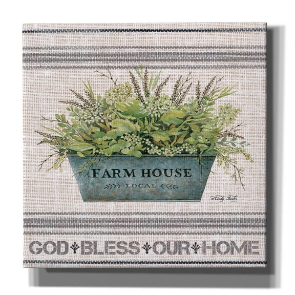 Epic Graffiti 'Galvanized Farmhouse God Bless' by Cindy Jacobs, Canvas Wall Art, 26"x26"