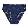thumbnail image 2 of Voncos Plus Size Feminine Lace Panties for Women - Navy, Breathable Stretch Comfort Underwear with Scalloped Edge, 1XL-4XL,Size 2XL, 2 of 3