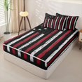 thumbnail image 2 of Erosebridal American Flag Zipper Queen Comforter Set with Fitted Sheet and 2 Pillowcases,Vintage Stars Print Zipper Bedding Set For Boys,Black Reversible,4-Piece, 2 of 7